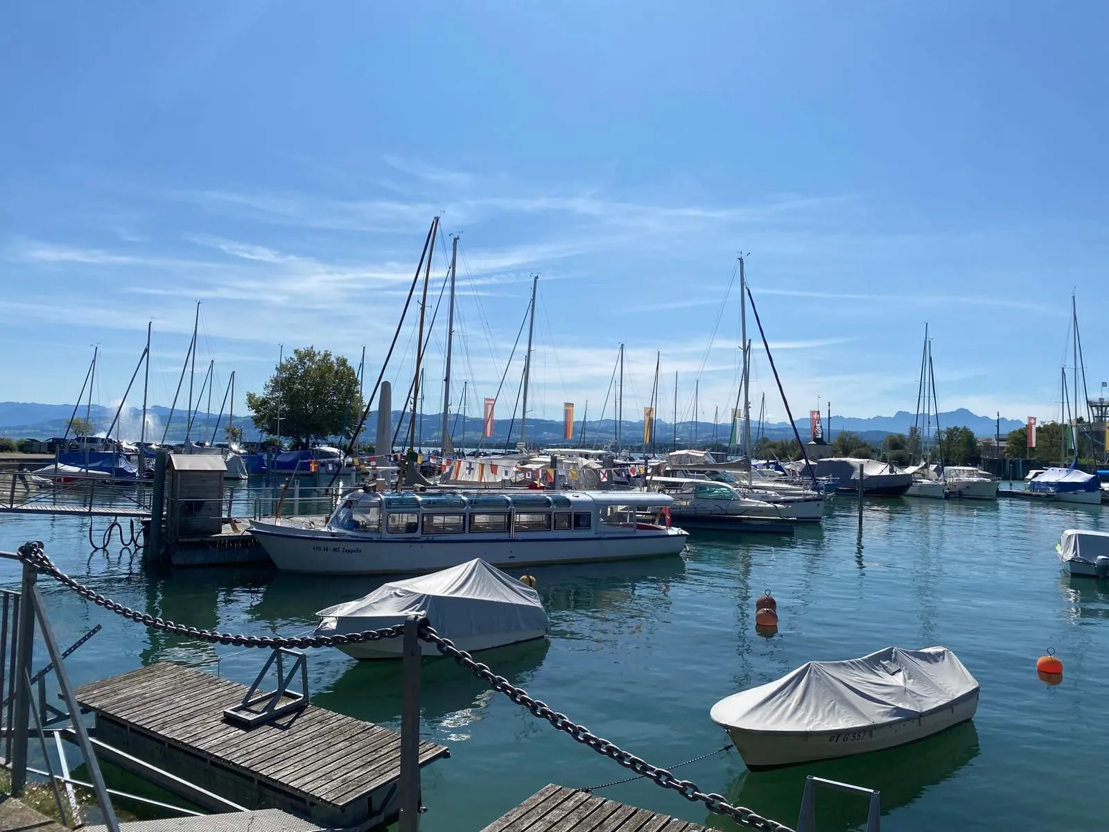 A photo of the port in Romanshorn, Switzerland, taken by me.